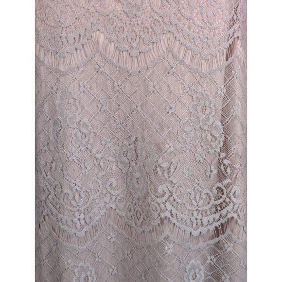 Pink Floral Crochet Lace Cami Top Mesh Medium Y2K Coquette Fairy Dainty Ethereal - Picture 5 of 7